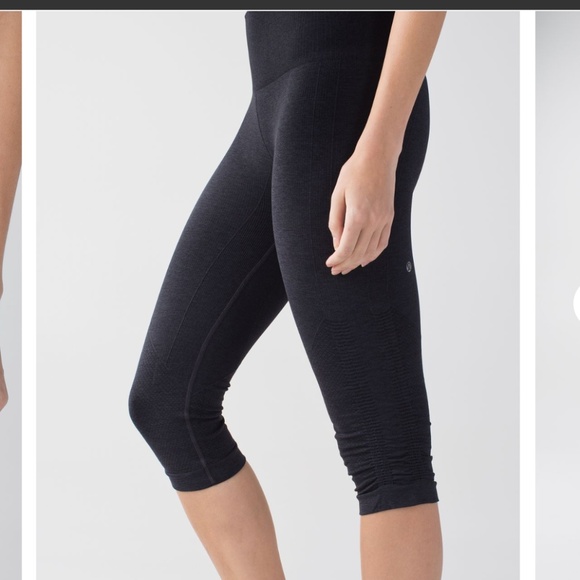 Lululemon In The Flow Crop II Heathered Deep Coal - Picture 3 of 7